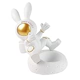 Tubayia Weinregale Space Kaninchen Statue Weinflaschenhalter Kunsthandwerk Ornamente für Küche Büro Desktop Tischplatte (Gold)