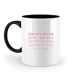 SPIRITSHIRTSHOP Wein lustig Wine Funny - Zweifarbige Tasse -330ml-Schw