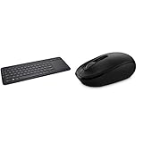 Microsoft All-in-One Media Keyboard (Tastatur mit Trackpad, deutsches QWERTZ Tastaturlayout, schwarz) & Wireless Mobile Mouse 1850 (Maus, schwarz, kabellos, für Rechts- und Linkshänder geeignet)