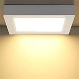Agostar 12 W Slim LED Deckenleuchte für Badezimmer Veranda, Super hell 770 LM, Warmweißes Licht 3000K,172x172mm, 34,5mm hoch lampen Deckenlampen für Küche, Waschküche, Flur, Keller, nicht dimmb