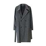 FCYIXIA Herbst Herren Casual Windjacke Cool Cool über dem Knie Trend Freund Medium Lose Länge Plaid Coats (Color : A, Size : Lcode)