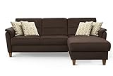 CAVADORE Ecksofa Palera / Federkern-Sofa in L-Form im Landhausstil / 244 x 89 x 163 / Mikrofaser-Bezug, B