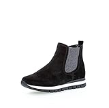 Gabor Damen Chelsea Boots, Frauen Stiefeletten,Wechselfußbett,Komfortable Mehrweite (H),Woman,Ladies,Boots,Stiefel,schwarz (Micro),39 EU / 6 U