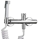 CHLDDHC Windelspritzgerät Kit Warm- Und Kaltwasser Hand Bidet Sprühgerät Toilettenset Chrom WC-Sprühgerät Wandmontage Messing Badezimmer Waschraum Set Mit F