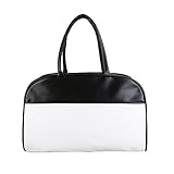 ZRFNFMA Herren und Damen Sport Turnbeutel PU Leder Kurzstrecke Handgepäck Tasche Reisetasche Weiß Schw