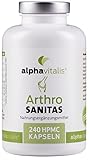 Arthro Sanitas Gelenkkapseln hochdosiert mit Glucosamin, Chondroitin, Hyaluronsäure, MSM, Zink, Mangan - vegan (NEU) - 240 Kapseln ohne Mag