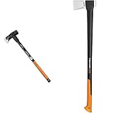 Fiskars Spalthammer X46, 2 in 1: Axt und Hammer, Gehärtete Stahl-Klinge/Glasfaserverstärkter Kunststoff-Griff, Standard, 92 x 26 x 8 cm & Spaltaxt, Inklusive Klingen- und Transportschutz,: 96