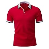 Shirt Herren Sommer Trend Mode Slim Fit Spleißen Herren Poloshirt Modern Basic Stretch Knopfleiste Herren Laufshirt Urban Business Casual Golf H