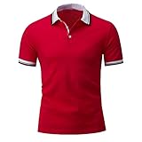 Shirt Herren Sommer Trend Mode Slim Fit Spleißen Herren Poloshirt Modern Basic Stretch Knopfleiste Herren Laufshirt Urban Business Casual Golf H