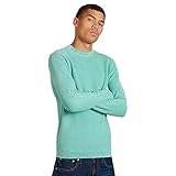 Superdry Herren Garment Dyed Textured Crew Langarmshirt, Türkis (Washed Aquamarine 3FN), L