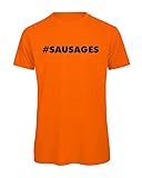 Street Decals Lustiges T-Shirt mit Hashtag (#Würstages) mit Aufdruck 100 % Bio, in Geschenkbox, Orange, M