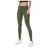 AFFGEQA Damen Yogahose Einfarbige Nähte Selbstanbau Warme hohe Taillentasche Samt Jogginghose Winter Warm Flauschig Freizeithose Fitness Sw