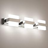 Temgin Spiegelleuchte LED 3 Flammig Badleuchte 18W 50CM Badlampe Spiegellampe Neutralweiß 4000K Badezimmer Lampe C