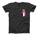 France Flag Irish Terrier Dog In Pocket T-Shirt Sweatshirt Hoodie Tank Top for Men W