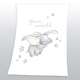 Herding Disney's Dumbo Soft-Peachdecke, Polyester, weiß, 75 x 100