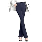 VESNIBA Damen Yoga Kleid Hosen Stretchy Büro Arbeit Slacks Business Casual Straight Leg Hosen Hohe Taille Flare Pants Petite Regular mit 4 T