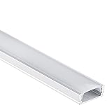 LED Anser Aluminium Profil 10 Meter LED Profil (5 * 2 Meter) für LED Streifen & LED Bänder + Abdeckung Opal (milchige Abdeckung) LED Alup