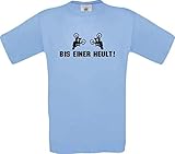 Shirtinstyle T-Shirt BIS Einer HEULT Biken BMX Downhill Cruisen Fahrrad Fun Shirt, Farbe hellblau, Größe XXL