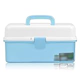 OUMYLFCNEC Werkzeugkästen Werkzeugkasten mit Abnehmbarer Faltbarer Tablett Organizer und Lagerung für Hardwareteile Kunst Kunststoff Werkzeugkasten Kleiner Fall Multi- Color 14 Zoll Werkzeug