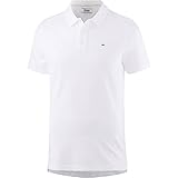 Tommy Jeans Herren Original Fine Pique Kurzarm Polo Shirt Weiß (Classic White 100) M