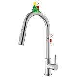 Tohlar Wasserhahn Küche Edelstahl Küchenarmatur Gebürstetes Nickel, 360° Drehbare Hochdruck Wasserhahn Küche Ausziehbar, Küchenarmatur aus Edelstahl, Moderner Einhand Spültischb