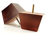 Knightsbrandnu2u 4 x Möbelbeine aus Holz, M10 (10 mm), 60 mm hoch, Mahagoni, Ersatzfüße für Sofas, Hocker, Sofas, Schränke, Betten, PKC365
