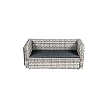 greemotion Hunde-Sofa Bahia aus Polyrattan, ausziehbar, ca. 97 x 40 x 52/90