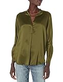 Vince Damen Band Collar Blouse Hemd, Olive Erba, M