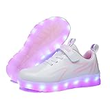 QYC LED Childrens Trainers Shoes, Childrens Luminous Trainers USB Charging Flashing Low Top Trainers Kid Boys Girls Gift for Birthday Halloween Christmas New Year Day