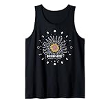 Sunflower Lunar Eclipse moon phases circle with stars space Tank Top
