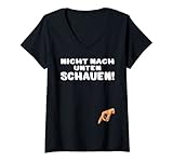 Damen Lustiges Reingeschaut Reingeguckt Eier-Loch-Spiel T-Shirt mit V