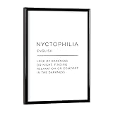 artboxONE Poster mit schwarzem Rahmen 18x13 cm Typografie Nyctophilia Definition - Bild Nyctophilia Comfort Dark