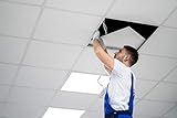 4er Set LED Panel 62x62cm/Rasterleuchte (auch als 2er, 3er oder 6er Set) 40W inkl. Netzteil Deckenleuchte Küche Bürolampe Odenwalddecke Rasterdecke… (4er Set, Kaltweiß)