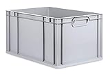 aidB Eurobox NextGen Grip, 600x400x320 mm, Griffe geschlossen, robuste Plastikbox aus Kunststoff mit ergonomischen Griffen, stapelbare Kunststoffkiste, ideal für die Industrie, 1S