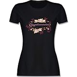 JGA Junggesellenabschied Frauen - Junggesellinnenabschied Schmetterlinge Blumen - M - Schwarz - junggesellinnenabschied Shirt gelb - L191 - Tailliertes Tshirt für Damen und Frauen T-S