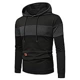 Herren Kapuzenpullover Sweatjacke Klassisch Langarm Farbblock Pullover Hoodie Trainingsjacke Sweatshirt mit Kapuze Basic Regular fit Freizeit Gym Fitness Jogging Sport Sty