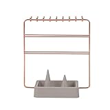 XJWWW-URG Ohrring-Halter-Standplatz, 3 Tier Ohrringe Organizer, Schmuck Tischaufs, Hängen Speicherturm for Frauen Mädchen, Gold URG