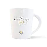 mintkind® Kaffeebecher 'Lieblings Opa ' | Geschenke-Idee für den Opa| Große Kaffee-Tasse mit Echtgold-Dekor als Geschenk für Opa zum Geburtstag, zu Ostern oder zu W