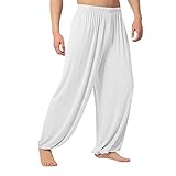 Herren Loose Fit Freizeithose Lange Leicht Haushose Atmungsaktiv Jogginghose für Männer Jogger Gym Fitness Yoga Trainingshose Regular Fitnesshose Einfarbig Casual Hose mit Gummib