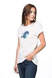 super.natural Weites Damen T-Shirt, Mit Merinowolle, W DIGITAL PRINT TEE, Größe: S, Farbe: Weiß