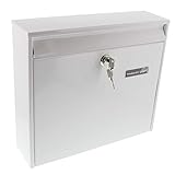 Burg-Wächter Anlagenbriefkasten, A4 Einwurf-Format, Verzinkter Stahl, Potsdam 877 W, Weiß