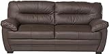 Mivano 3er-Sofa Royale / Zeitlose, bequeme Ledercouch mit hoher Rückenlehne / 190 x 86 x 90 / Lederimitat, B