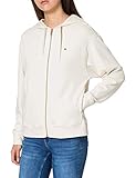 Tommy Hilfiger Damen Oversized Zip-through Hoodie Ls Kapuzenpullover, elfenbeinfarben, S