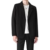 Allthemen Herren Blazer 2 Knöpfe Regular Fit Sakko Sportlich Jackett Große Größen Schwarz M