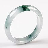 HSHDG Natürlicher chinesischer Jadeit Stein schwimmende Blume Jade Jadeit Armband, Jade Armreif für Damen, Hochzeit/Geschenk/Party, mit Schmuckschatulle, 54-64