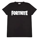 Fortnite Text-Logo Herren-T-Shirt Schwarz M | Xbox PS4 PS5 Schalter-Grafik-T-Shirt, Gamer Geburtstagsgeschenkidee für Männer, für Haus oder Gy