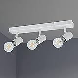 Kimjo Strahler Decke 3 Flammig, Weiss Retro Deckenleuchte Lampe E27, LED Decken Strahler Modern, 350° Schwenkbar Deckenspot für Wohnzimmer Schlafzimmer Küche, Nicht Leuchtmittel, Max. 60W