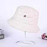 Qiufeng Fischerhut Bucket hat Hut Herren Damen Hut Baumwoll-Erdbeer-Buchstaben-Eimer-Hut Fischer Outdoor-Reisehut Faltbare Sonnenkappen-Hüte für Männer und Frauen Neutraler Hut Sonnenhut Geschenk