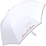 iX-brella Hochzeitsschirm Namen und Herzen p