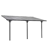 Outsunny Pergola Pavillon 4 x 3 m Gartenpavillon Überdachung Zelt 225-270 cm höhenverstellbar Sonnenschutz Terrassendach Anbaupavillion Aluminium G